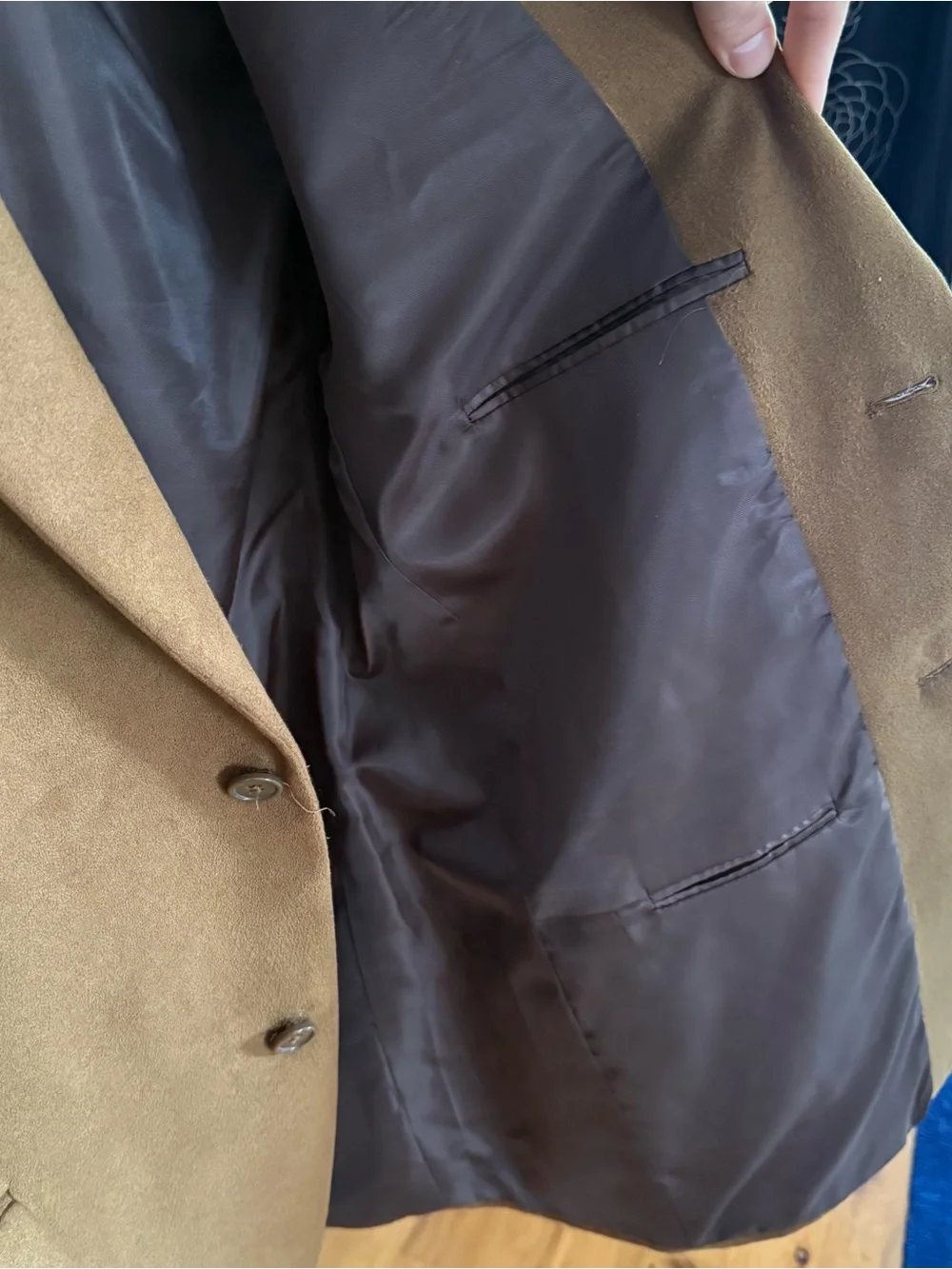 Chaps Ralph Lauren Men’s Two Button Brown Blazer Suede Sport Coat Jacket 40R